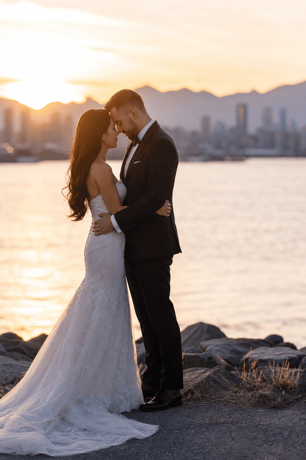 Waterfront wedding photography sample